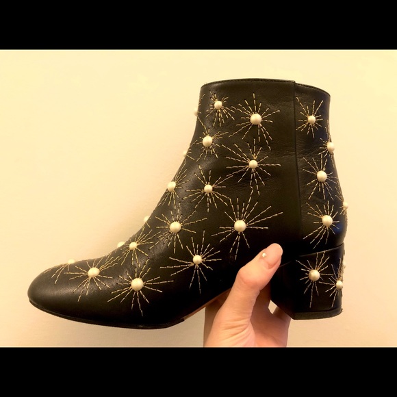 Black Brooklyn Pearl/Embroidered Boots - Picture 4 of 7